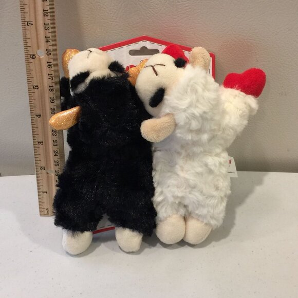 Lamb Chop Halloween Plush Squeak Dog Toys Black with Orange Metallic Accents Set - Picture 4 of 4